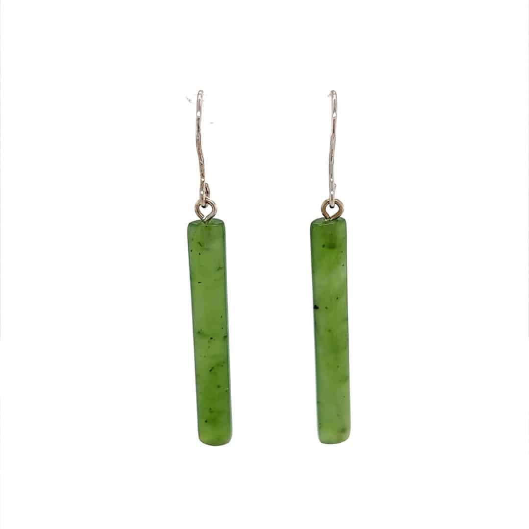 Jade Rectangle Dangle Earrings