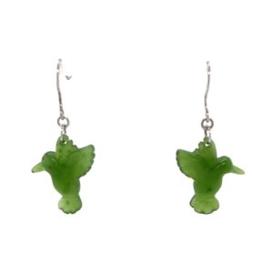 Jade Hummingbird Dangle Earrings