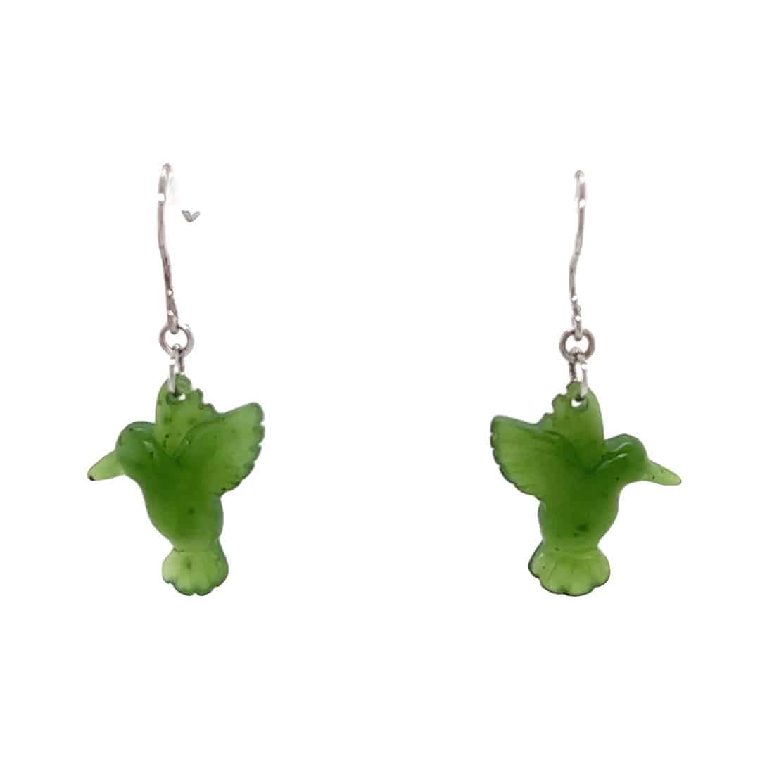 Jade Hummingbird Dangle Earrings