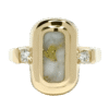 Oval Gold Quartz, Ring, Inlaid Round Diamonds, Alaska Mint