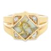 Gold Quartz Ring Inlaid with Diamonds, Alaska Mint
