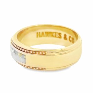 14k Gold Quartz 3 Section Inlaid Band, Alaska Mint