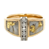 Double Sided, Gold Quartz, Ring, Inlaid with Diamonds, Alaska Mint
