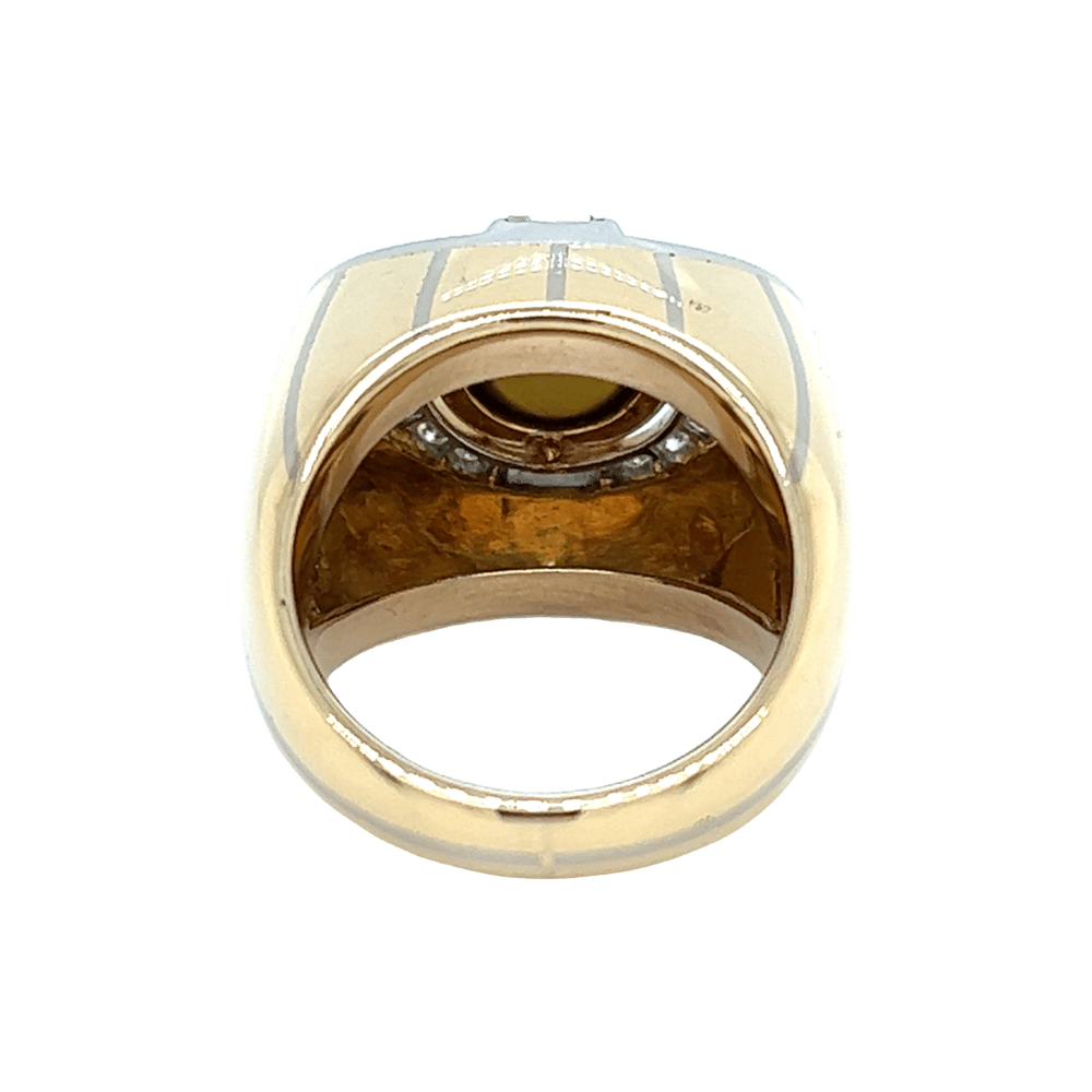 Cats Eye Chrysoberyl & Diamond Ring in 18k Gold 071313 - Image 3
