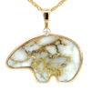 Gold Quartz Bear Pendant, Alaska Mint