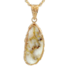 14k Freeform Gold Quartz Pendant, Alaska Mint