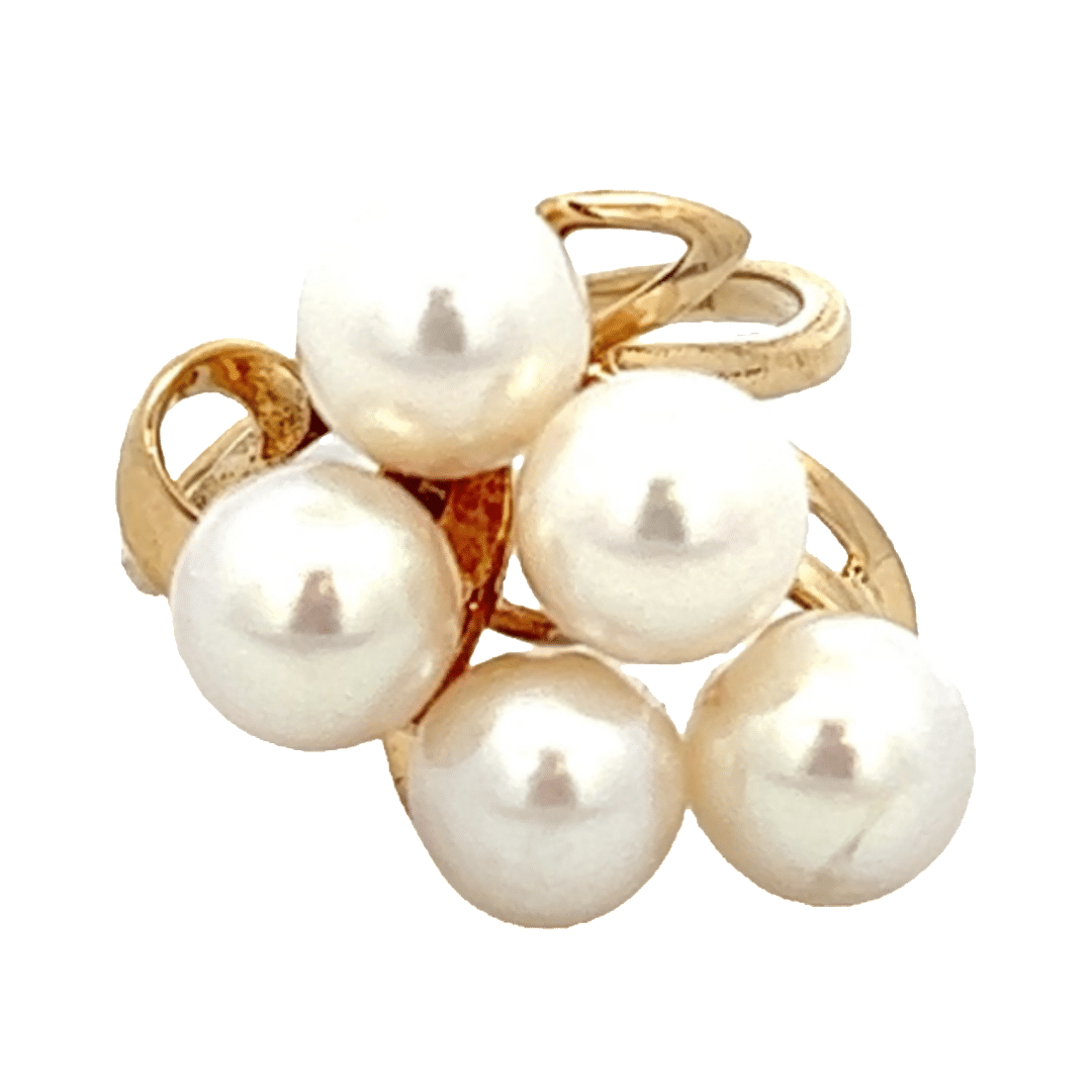 Estate ring, Pearl, 14k, Sz5, Alaska Mint, estate 070745 $520