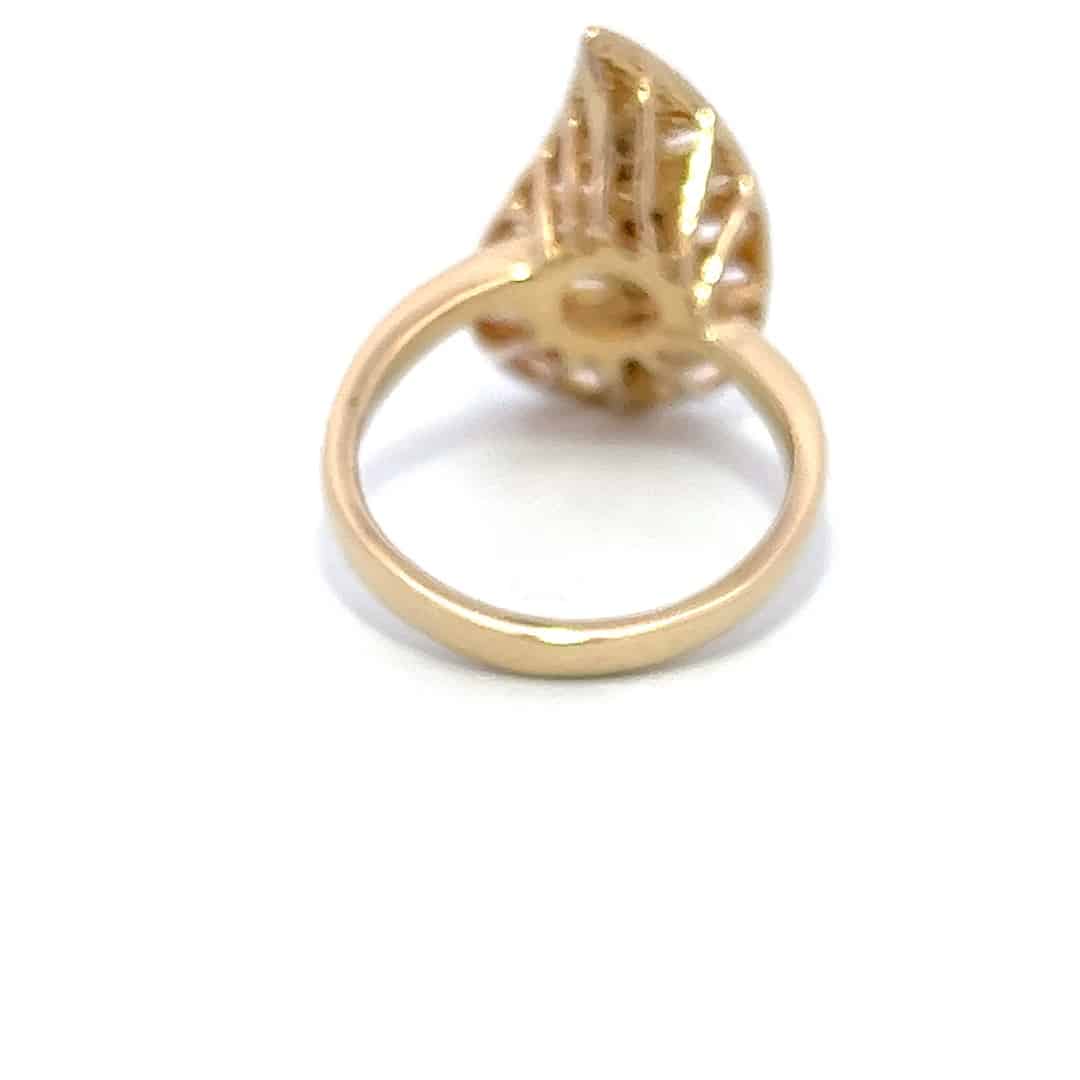 Estate Ring, .17 Diamonds, Leaf, Alaska Mint, Estate 071409 $775