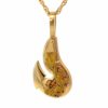 "Alaskan Fishhook" Pendant in 18k Yellow Gold, Alaska Mint