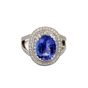 Estate, Ring, Tanzanite, Diamond, 18k, Alaska Mint, Sz 6.5, 073967, $5750