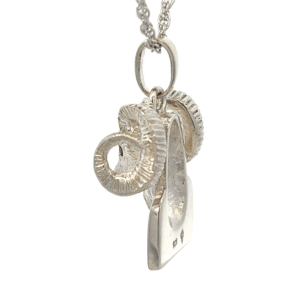 Gold Nugget, Ram, Pendant, Sterling Silver, Alaska Mint, P-187-SS, $590