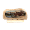 Fishing Bear Scrimshaw Fossilized Ivory, Alaska Mint