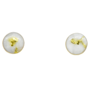Gold quartz post earrings
