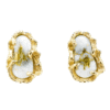 Gold Quartz 13x6mm Post Earrings, Alaska Mint