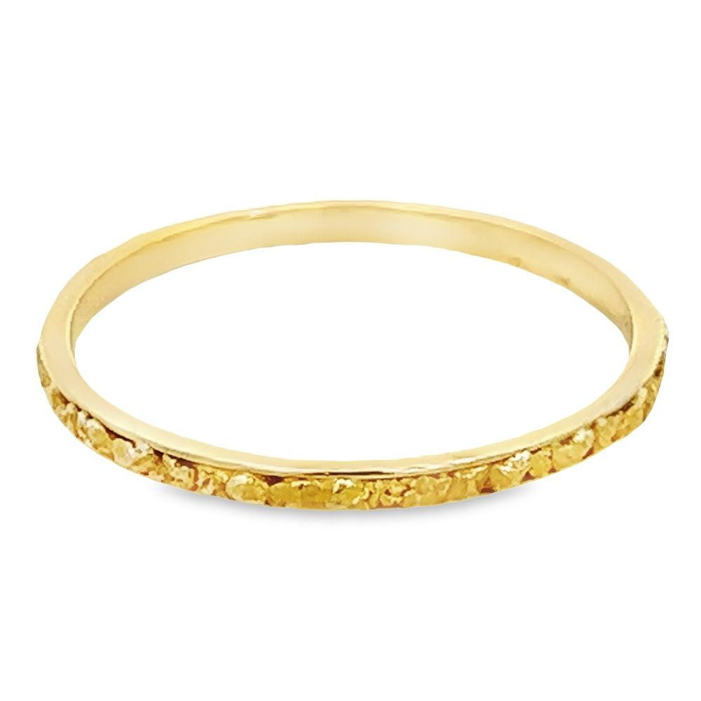 2mm Men's Gold Nugget Ring, Alaska Mint