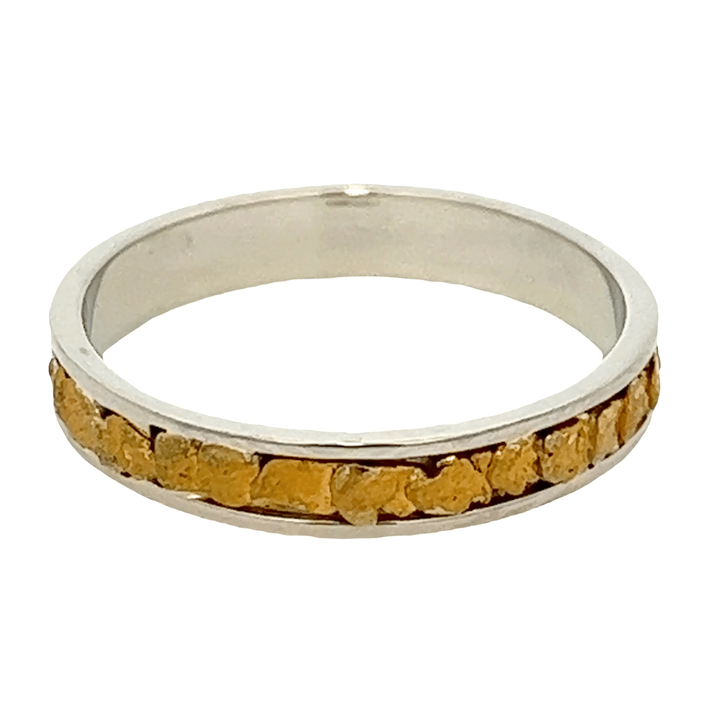 Mens, 4m, White Gold, Nugget Ring, Alaska Mint