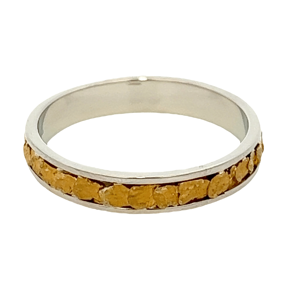Mens, 4m, White Gold, Nugget Ring, Alaska Mint