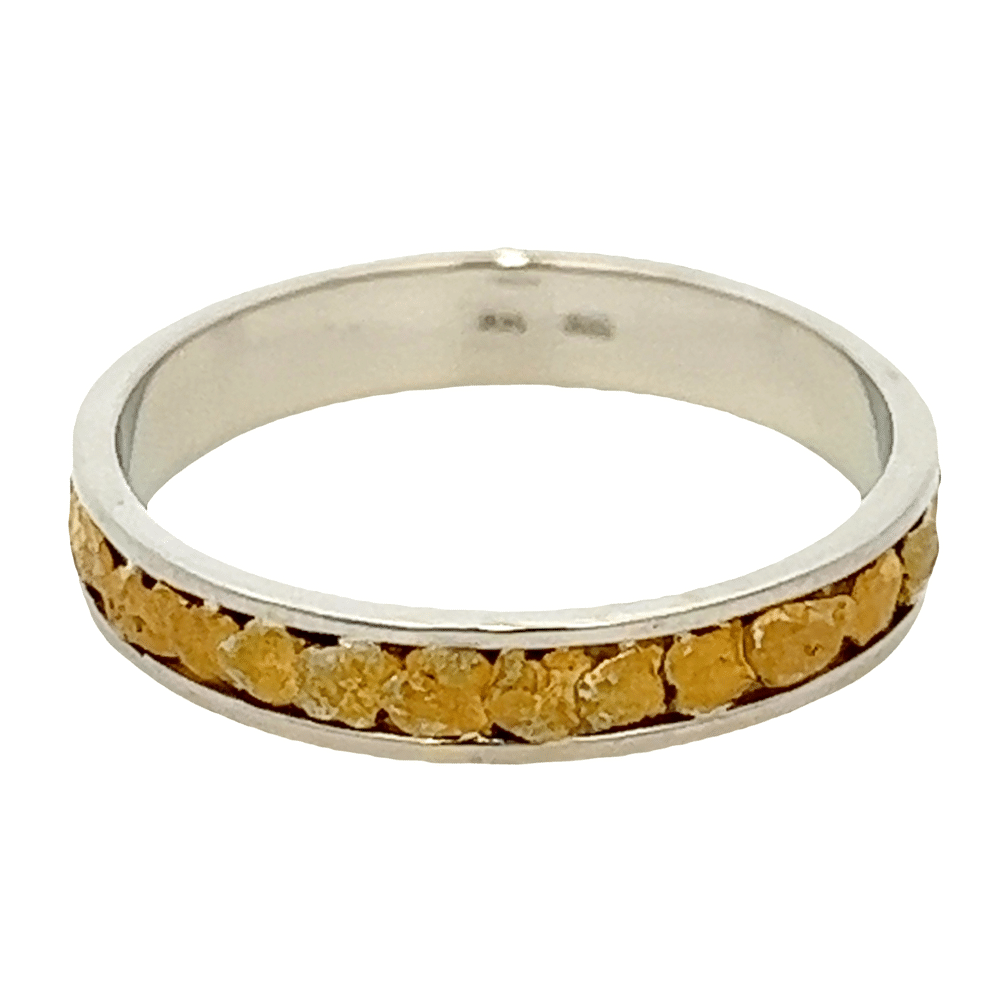 Mens, 4m, White Gold, Nugget Ring, Alaska Mint