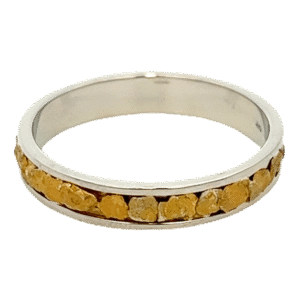 Mens, 4m, White Gold, Nugget Ring, Alaska Mint