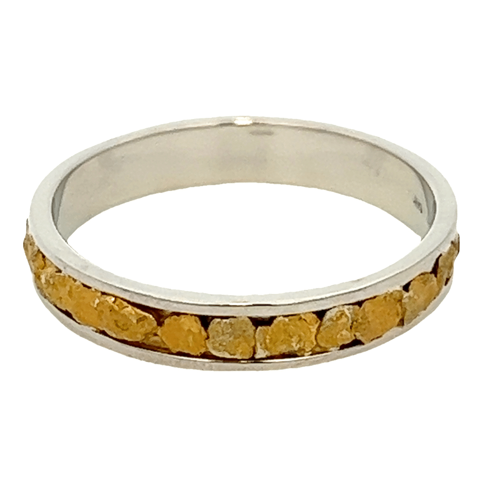 Mens, 4m, White Gold, Nugget Ring, Alaska Mint