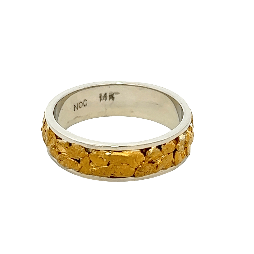 Mens, 6m, White Gold, Nugget Ring, Alaska Mint