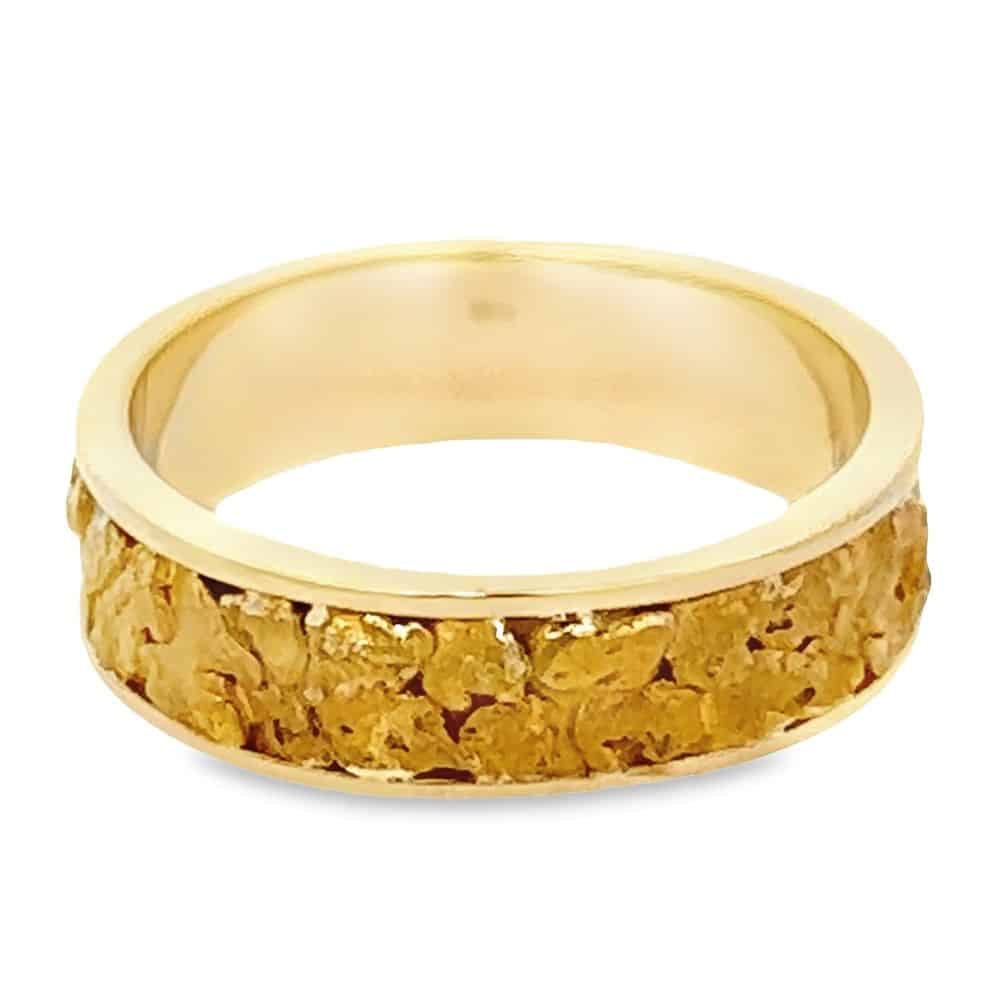 6mm Men's Gold Nugget Ring, Alaska Mint
