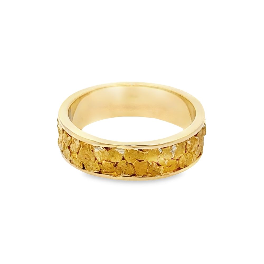 6mm Men's Gold Nugget Ring, Alaska Mint