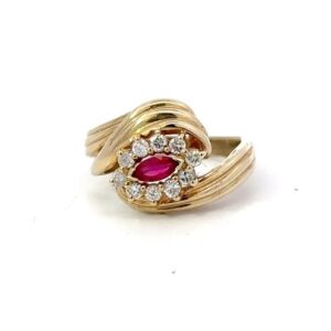 Estate Ruby & Diamond 14k Ring 070775