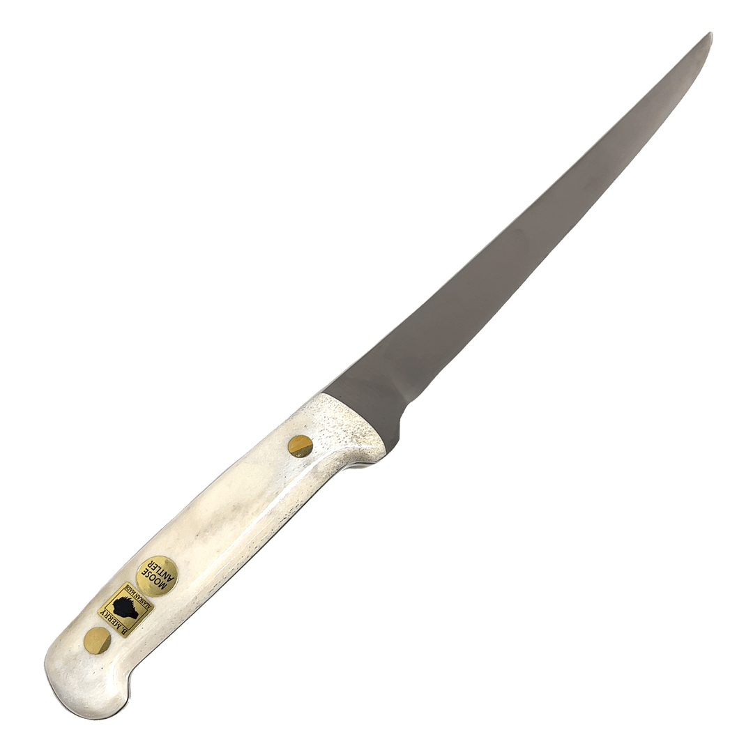 13" Moose Antler Handle Fillet Knife, Alaska Mint