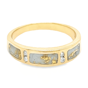 Men's Gold Quartz & Diamond Ring, Alaska Mint