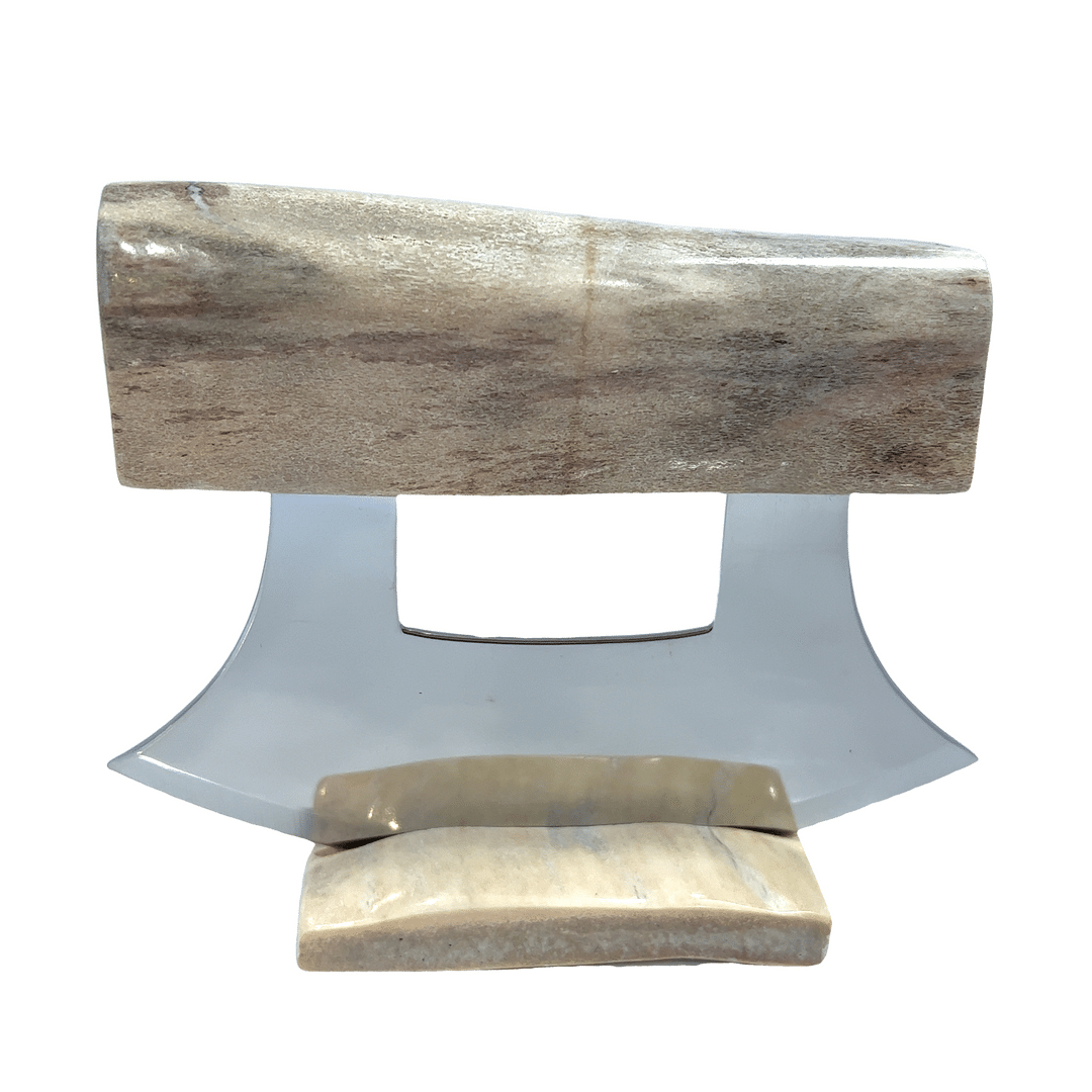 Sun Bleached Moose Antler Ulu Knife, Alaska Mint