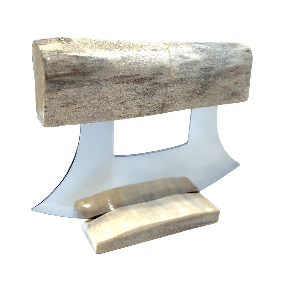Sun Bleached Moose Antler Ulu Knife, Alaska Mint