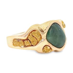 Gold Nugget & Jade Men's Ring, Alaska Mint