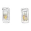 14k White Gold Gold Quartz Post Earrings, Alaska Mint
