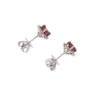Raspberry Zircon & Diamond Halo Stud Earrings, Alaska Mint