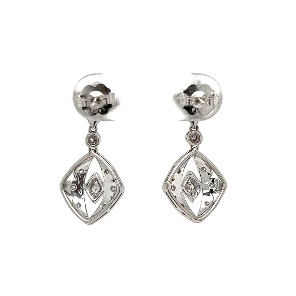 Filigree & Milgrain Diamond Drop Earrings, Alaska Mint