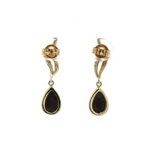 Pear Ammolite Triplet Drop Earrings, Alaska Mint