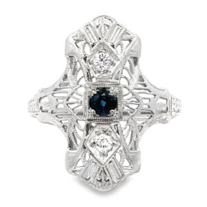 Sapphire & Diamond 18k Ring, Alaska Mint