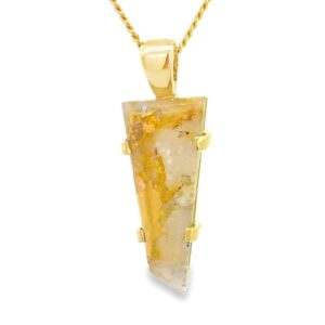 Gold Quartz Pendant 18k, Alaska Mint