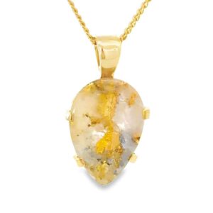 18k Gold Quartz Pendant, Alaska Mint
