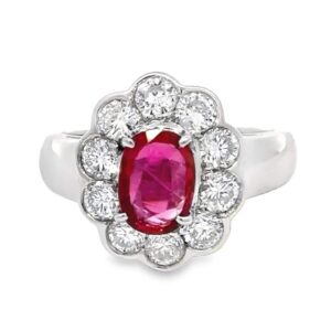 Platinum Ruby & Diamond Ring, Alaska Mint