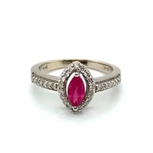 Ruby & Diamond White Gold Ring, Alaska Mint