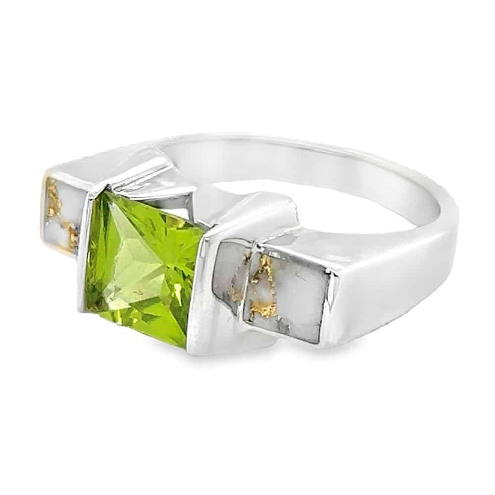 Peridot & Gold Quartz Ladies Ring, Alaska Mint