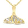 Gold Quartz Whale Tail Pendant, Alaska Mint