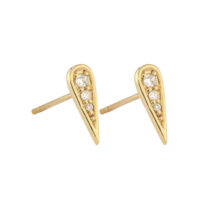 Graduated Teardrop 14k & Diamond Estate Earrings