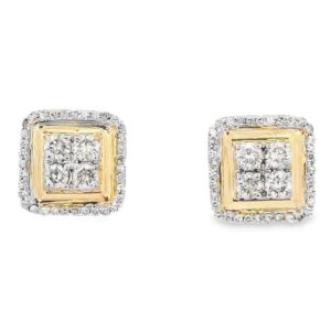 Square .60ct Diamond 14k Earrings, Alaska Mint