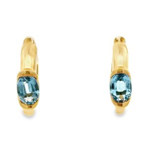 Aquamarine 18k Hoop Earrings, Alaska Mint