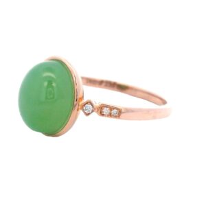 Jade Round Shaped Ring 18k Rose Gold, Alaska Mint