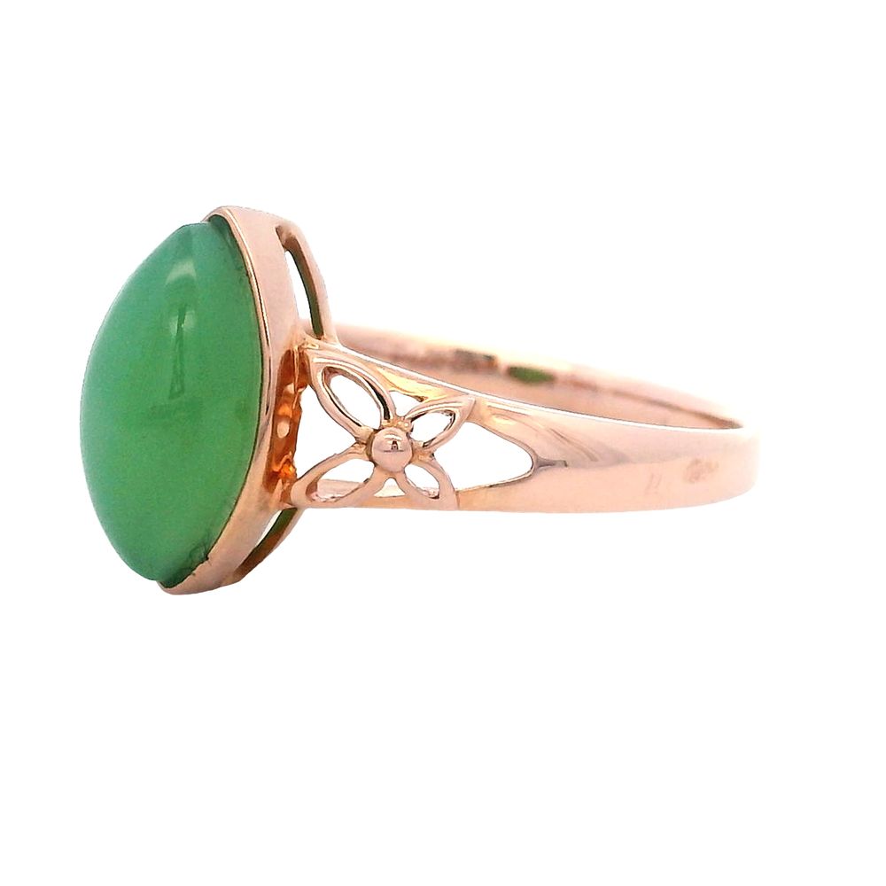 Marquis Jade Ring 18k Rose Gold, Alaska Mint