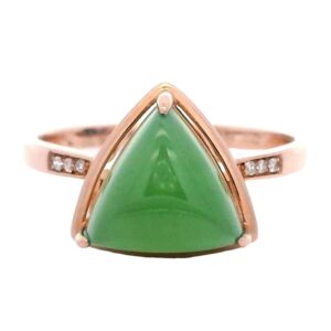 Triangle Jade Ring 18k Rose Gold